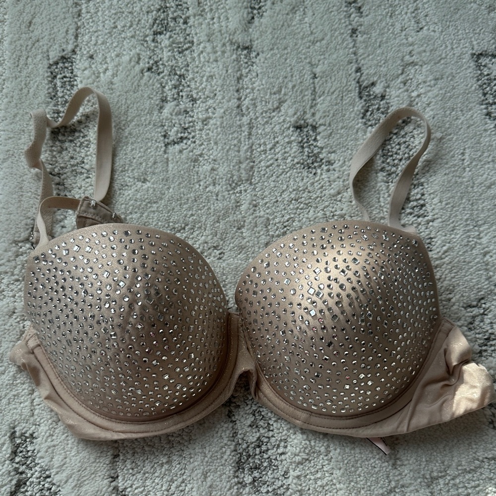 Victoria’s Secret 34D Rhinestone Nude Bra